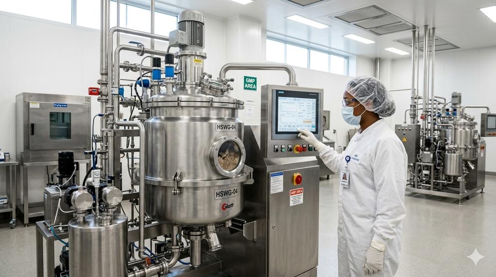 Engineer operating a process vessel through its HMI touchscreen